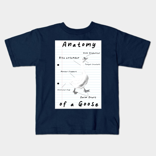 Anatomy of a Goose Kids T-Shirt by Wyrd Merch